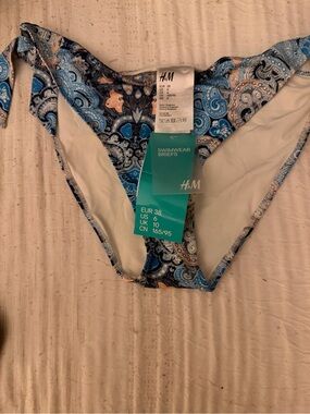 H&M Blue Paisley Print Women's Swim Briefs